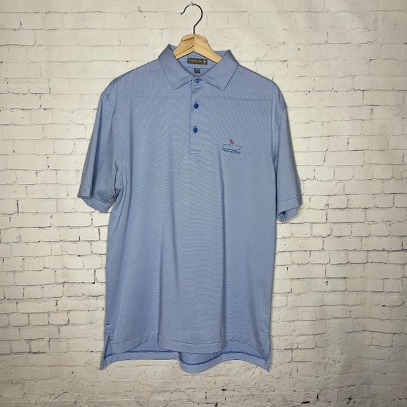 Peter Millar Other - Men's Peter Millar Summer Comfort Short Sleeve Blue Striped Golf Polo Medium